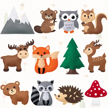 Woodland Hayvanlar Zanaat Kiti Orman Yaratıklar DIY Dikiş Oyuncak Eğitici Dikiş Seti Çocuklar Sanat Oyuncak Çocuklar için Yeni Başlayanlar