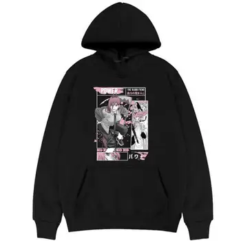 Y2K kadın Anime Hoodie Moda Rahat büyük beden kazak Üst Kış Streetwear Hip Hop Çift Tişörtü