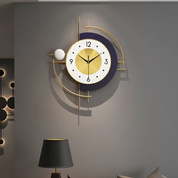 Yaratıcı İskandinav duvar saati Basit Oturma Odası Sessiz Lüks Sanat Metal Moda duvar saati Modern Tasarım Reloj De Pared Ev Dekor