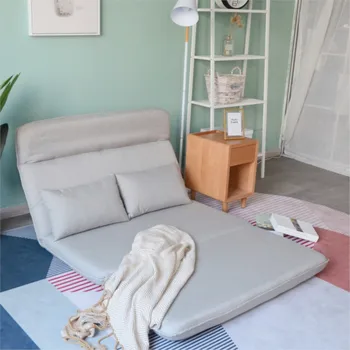 Yastık ile Yatak Odası Salon Odası İçin Ayarlanabilir Kat çekyat Katlanır Tembel çekyat Kumaş Zemin Sandalye Kanepe Recliner Yatak