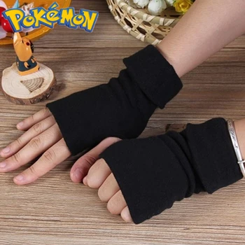 Yeni Pokemon Pikachu parmak eldiven moda sıcak sonbahar ve kış siyah el çorap cosplay sahne hatıra çevre birimleri