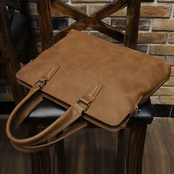 Yeni trend PU deri erkek çanta, basit omuz çantası, evrak çantası, çok fonksiyonlu bilgisayar çantası, rahat crossbody çanta