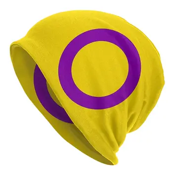 Yetişkin erkek Örgü şapka Interseks Bayrak Kaput Şapka güneşlikli kep R333 Yaratıcı Unisex Skullies Beanies Caps