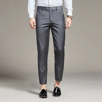 rahat erkek kırpılmış pantolon ilkbahar ve sonbahar iş pantolon düz joker ayak trend pantolon