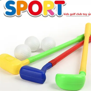 Çocuk Çocuk Golf Kulübü Oyuncaklar 2 Golf Kulüpleri + 2 Golf Topu Oyuncak Spor Bebek Kavrama Yeteneği Geliştirme Mini Golf Oyunu