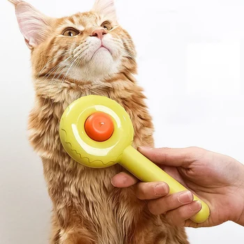 Çörek Pet Temizleme Fırçası Köpek Kedi bakım tarağı Gevşek Altlıklar Karışık Saç Çıkarıcı Bir Düğme Kontrolü Güzellik Ürünleri