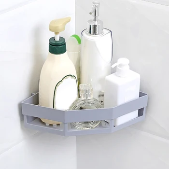 Üçgen Plastik Banyo Raf Organizatör Şampuan Jel Depolama Sepeti Banyo Köşe Duş Raf Tutucu Aksesuarları Bölüm Aracı
