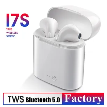 ı7s TWS Bluetooth 5.0 Kulaklık Xiaomi Huawei İçin Tüm Akıllı Telefon Spor Kulaklık Kulak Stereo Kulaklık kablosuz Bluetooth kulaklık