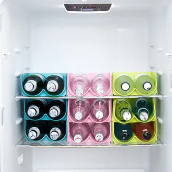 Ev Buzdolabı rafı Raf Bira şarap şişesi Tutucu Raf Mutfak saklama kutusu Buzdolabı İçecek İstiflenebilir Organizatör Rafları